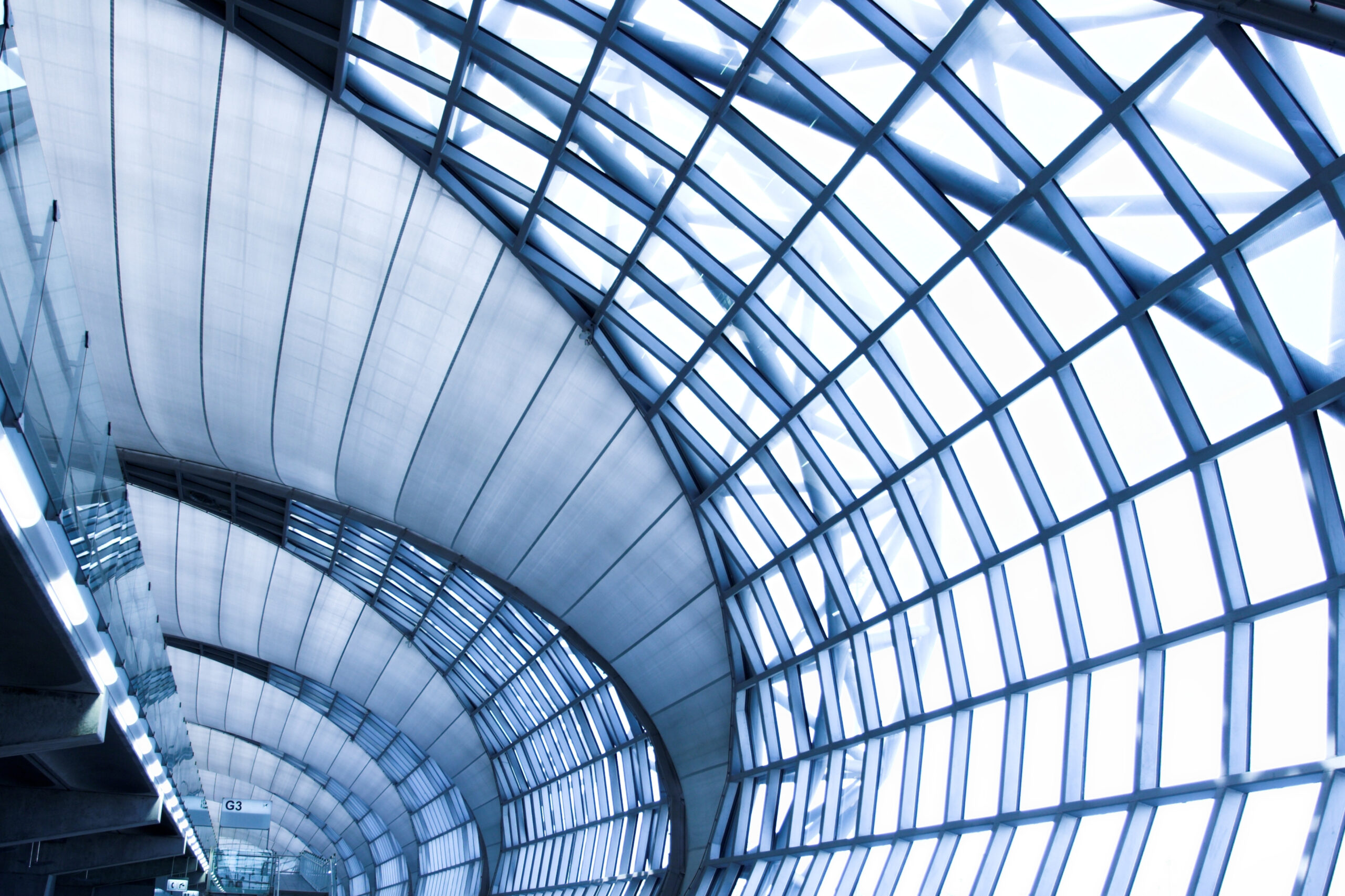 grey ceiling of office building